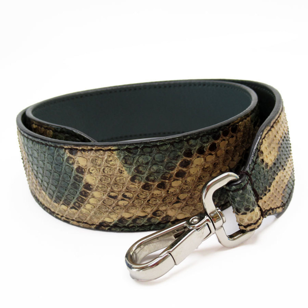 Fendi Python Shoulder Strap Beige Green - image 1